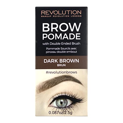 Makeup Revolution, Brow Pomade, Dark Brown, 2.5g