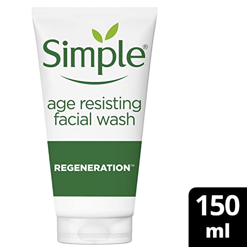 Simple Regeneration Age Resisting with green tea and prebiotic Facial Wash cleanser for revived and revitalised skin 150 ml