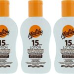 Malibu High Protection Water Resistant Vitamin Enriched SPF 15 Sun-Screen Lotion, 100ml 3 Pack