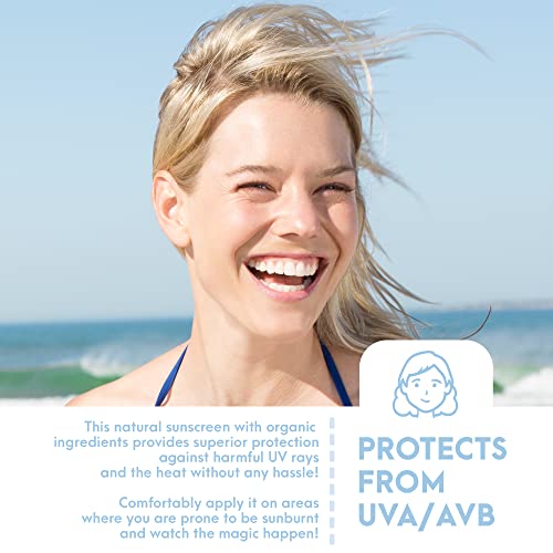 SPF15 Broad Spectrum Natural Sunscreen, Soothing & Hydrating Sunscreen Lotion, Plant-Based Sun Block, Water-Resistant Sun Screen Protector for Fa