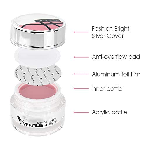 VENALISA 50ml Builder Base Gel Nail Gel Kit Nail Art Acrylic French Nails Smoke Nude Pink Natural Color Builder Nail Extend Gel…