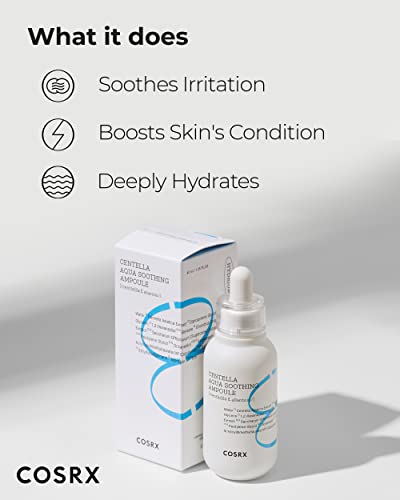 COSRX Hydrium Centella Aqua Soothing Ampoule | 40ml/1.35 fl.oz | Centella Asiatica (Cica) 42% Lightweight Facial Moisturiser Essence | Daily Seru