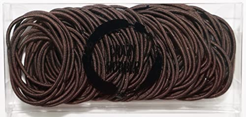 Crazy Bobble® Premium Non-Metal Hair Elastic Hair Bands 2mm, Bulk Hair Ties, Ponytail Holders For Adults and Kids (100 Pcs per Box) (Dark Brown)