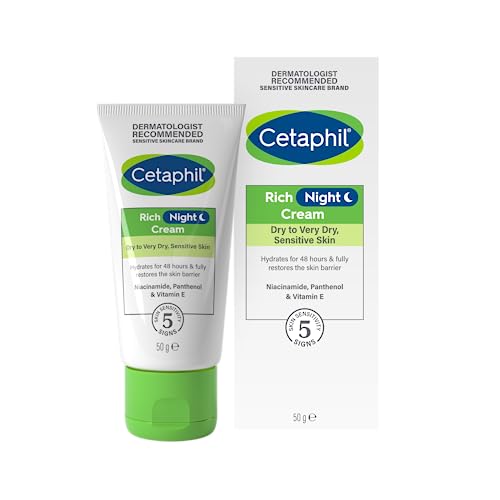 Cetaphil Rich Night Cream, 50g, For Dry To Very Dry, Sensitive Skin, With Niacinamide