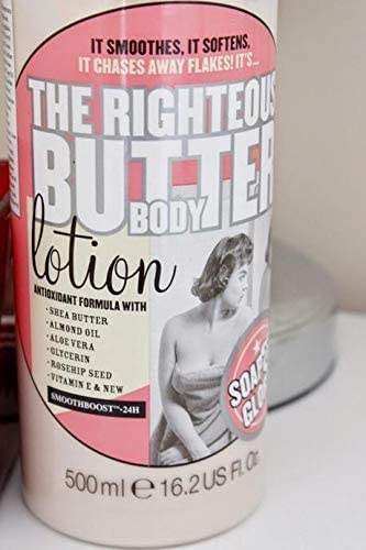 Soap and Glory The Righteous Body Butter Lotion Bundled with Clean on Me Creamy Clarifying Shower Gel 500 millilitre Hand Pumps