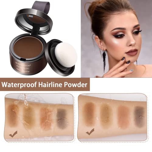 Instantly Hairline Shadow,Hairline Powder,Root Touch Up Quick Cover Brown Hair Root Concealer for Hairline,Shadow,Eyebrows, Beard,Waterproof,Lith