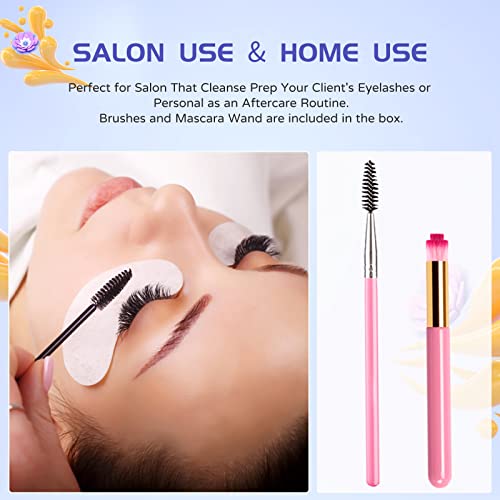 Eyelash Extension Cleanser, Eyelash Extension Shampoo For Eyelashes Cleansing and Extensions, Gentle Lash Shampoo 60ml + Brush + Mascara Wand, Pa
