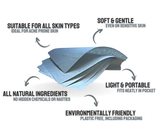 EcoFeminii Oil Control Blotting Sheets 100 pcs Natural Papers for Clear, Clean and Matte Skin-Added Charcoal for Absorbency-Removal of Facial Oil