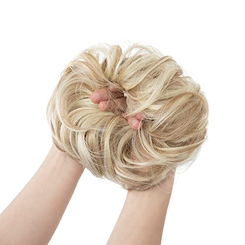 Messy Hair Bun Extensions Curly Wavy Hair Scrunchies for Women Girls Large Synthetic Donut Updo Hair Pieces Hair Chignons