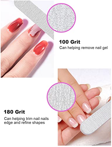 Professional Nail Files Set- Pitasha 10 PCS Emery Files Double Sided Emery Boards100/180 Grit Manicure Tools for Nail Grooming and Styling