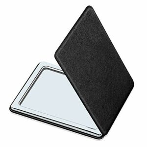 YTZJ Direct Compact Mirror for Men, Women and Girls, Black Travel Folding Vanity Makeup Mirrors for Purse,Handbag and Pocket, Portable Double-Sid