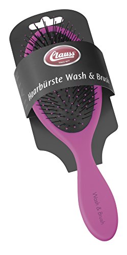 Clauss Wash&Brush Hairbrush, with Soft Touch Handle, Pink/Black x