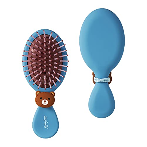 Hair Brush, Detangler Brush for Girls Boys Women Men Kids Wet Dry Hair, Mini Travel Detangling Brush for All Hair Types Glide Through Tangles Wit