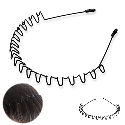 Mens Hair Band Sports Hair Bands for Men, Non-Slip Sports Fashion Headband, Metal Hair Band for Men, Hair Hoop for Outdoor Sports, Weddings,Daily