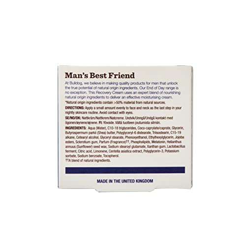 Bulldog Skincare - End Of Day Recovery Cream for Men | Night Hydrating Face Cream | 60ml