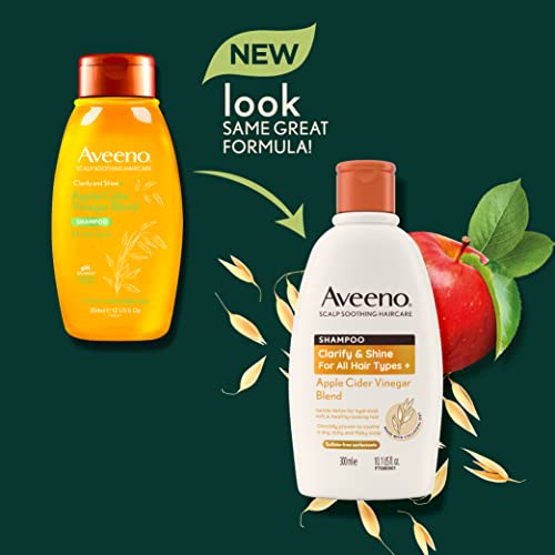 Aveeno Clarify and Shine Apple Cider Vinegar Scalp Soothing Shampoo for all Hair Types 300ml