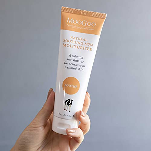 MooGoo - Soothing MSM Moisturizer - A natural, lightweight lotion for sensitive, irritated, red, itchy skin - A calming, gentle cream for face an