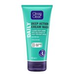 Clean & Clear Deep Action Wash Cream, White, 150 ml (Pack of 1)