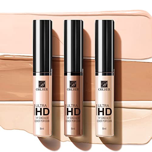 B OBLHER High Definition Concealer Set of 3 Color Three-color Concealer, High Definition Liquid Dark Circles Treatment Multi-Use Concealer, Inclu