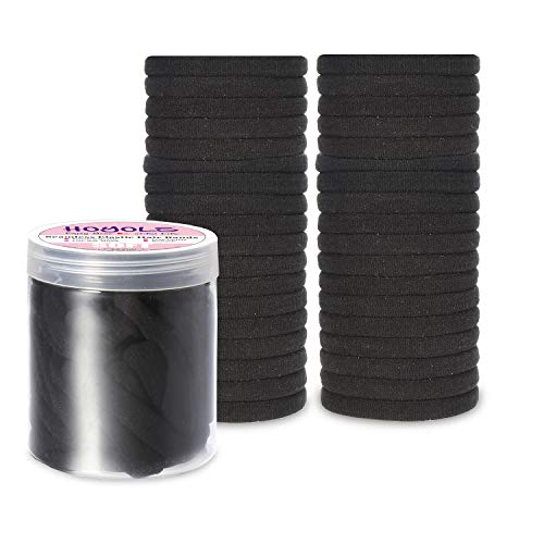 Soft Thick Seamless Cotton Hair Ties, Ponytail Scrunchies Head bands No Damage Crease for Women Girls Kids Poncytail Holder 100 Pieces (Brunette