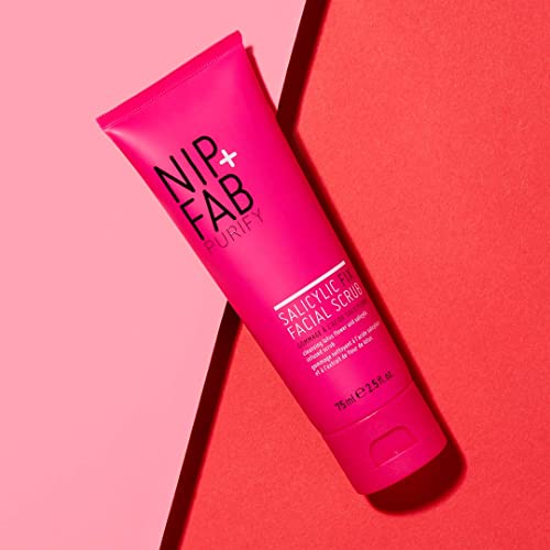 cNip + Fab Salicylic Acid Fix Scrub for Face with Vitamin E and Volcanic Rock Exfoliating Facial Cleanser Exfoliant for Pores and Oil Control, 75