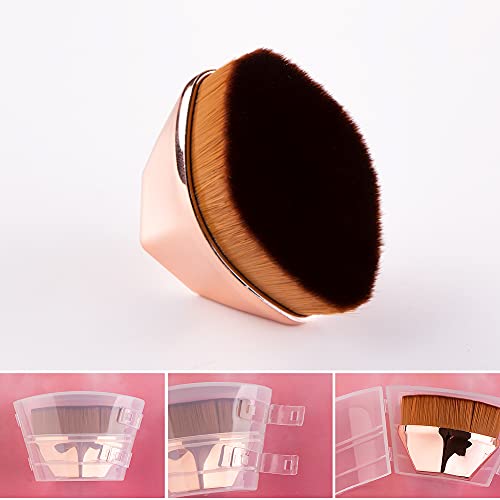 Foundation Makeup Brush Flat Top Kabuki Petal-shaped Face Blush Liquid Powder Foundation Brush for Blending Liquid, Cream or Flawless Powder Cosm