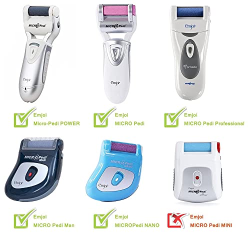 Hsthe Sea 4 Pack Extra Coarse Mineral Replacement Rollers Mineral Replacement Rolls for Emjoi Micro Pedi Callus Remover Refill Rollers (grey)