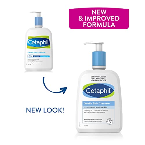 Cetaphil Gentle Skin Cleanser, 236ml, Face & Body Wash, For Normal To Dry Sensitive Skin, With Niacinamide & Glycerin, Soap Free
