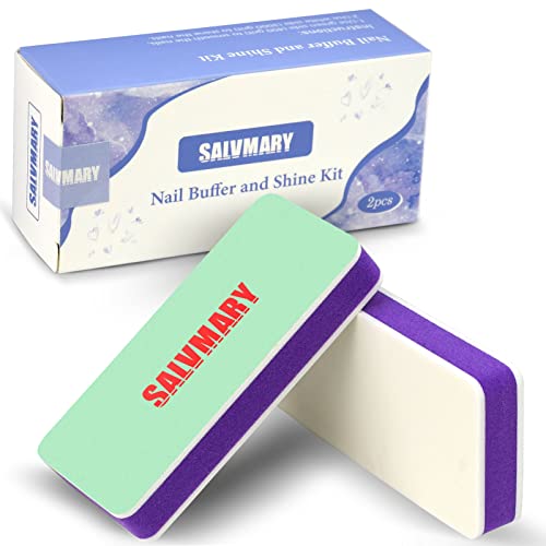 Shining Nail Buffer Block - 2 Sided Nail Shiner Sponge Polisher Buffing File 400/3000 Grit Manicure Nail Art Tools 2Pcs
