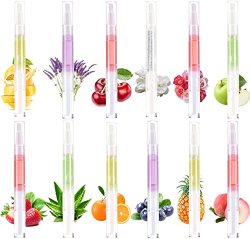 Cuticle Oil Pens for Nail Care,10PCS Mix Flavors Cuticle Revitalizer Oil Pen Set,Nail Oil Pens with Natural Ingredients Revitalize Pen with Soft