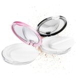 Mabor 2pcs Empty Loose Powder Containers with Puff, Loose Face Powder Compact with Mirror and Puff, Empty Refillable Mini Powder Container,Compac