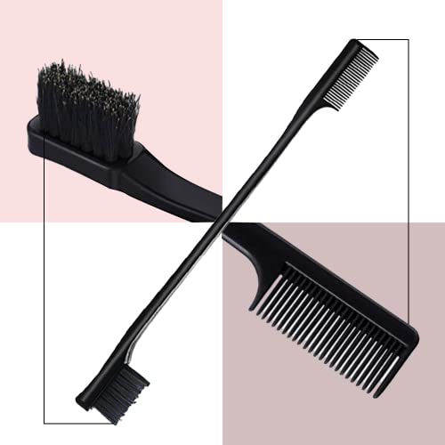 Lmyzcbzl Hair Edge Brush, 2 Pcs Double Sided Control Hair Brushes, 2 in 1 Hair Edge Control Brush, Dual Ended Hair Comb Brush