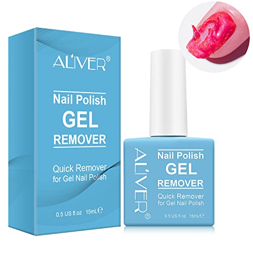 Gel Nail Polish Remover 15ml, Gel Polish Remover Quick & Easy Remove Within 2-5 Minutes, Nail Gel Remover Non-Irritating, No Need For Foil Soakin