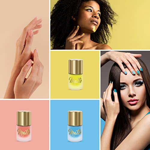 Beauty4Britain Matte Nail Polish Set 21 Nail Polish 21 Different Shades Luxury Black & Gold Box Non-Gel