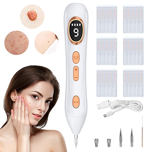 Augot Skin Tags Removal Pen, Professional Mole Remover Pen kit Portable USB Rechargeable Skin Tag Removal Pen with 9 Modes LCD Display Replaceabl