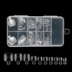 100 Pieces Toenails Full Cover Artificial French Acrylic Toenails Short False Toe Nails Stick On Toenails Fake Toenail Tips for Nail Salons and D
