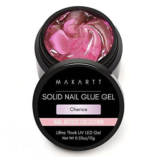 Makartt Solid Nail Glue Gel, Nail Tips Glue Gel, Nail Rhinestone Glue Gel, False Nail Glue, Strong Nail Glue for Acrylic Nails 15g (Clear)