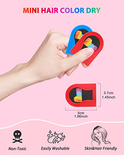 Hair Chalks for Girls, 8 Pcs Washable Hair Chalk Dye for Kids, Portable Non-Sticky Temporary Bright Hair Dye, Hair Spray Color for Kids Women Gif