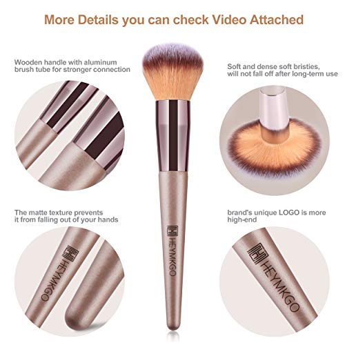 Makeup Brushes 15 Pcs Make Up Brushes Set Professional Champagne Gold Makeup Brush Pack Foundation Blending Powder Blush Concealers Eyeshadow Eye