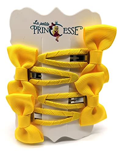 Set 8 Pcs HAIR BOWS HAIR CLIPS GIRLS CLIPS SCHOOL RIBBON SLIDES Hair ACCESSORY (Navy Blue)