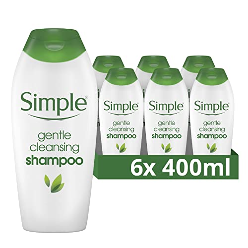 Simple Kind To Hair Gentle Cleansing Shampoo Pack Of 6 With Vitamin B5, Chamomile Oil, And Glycerin Hair Care For Healthy, Shiny Hair 400 Ml