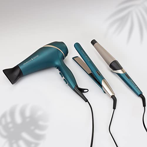 Remington Advanced Coconut Therapy Hair Dryer - 2300 W Hairdryer with Diffuser and 2 Concentrators Infused with Micro Conditioners - AC8648, Jade