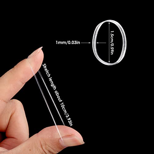 Lusofie 2500Pcs Clear Hair Elastic Bands Small Clear Elastic Hair Bands Soft Baby Elastic Hair Ties Hair Bands for Girls, Kids, Braids Hair, Wedd
