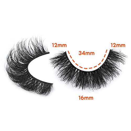 Natural Eyelashes D Curl Russian Strip Lashes 17mm 6D False Eyelashes 14 Pairs Curly Fake Eye Lashes Multipack by TOOCHUNAG
