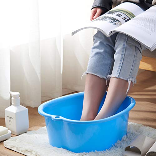 Large Foot Bath spa Bowl, Thick Sturdy Plastic Foot Basin for Pedicure, Detox and Massage, Perfect to Soak Your Feet Toe Nails and Ankles (Blue)