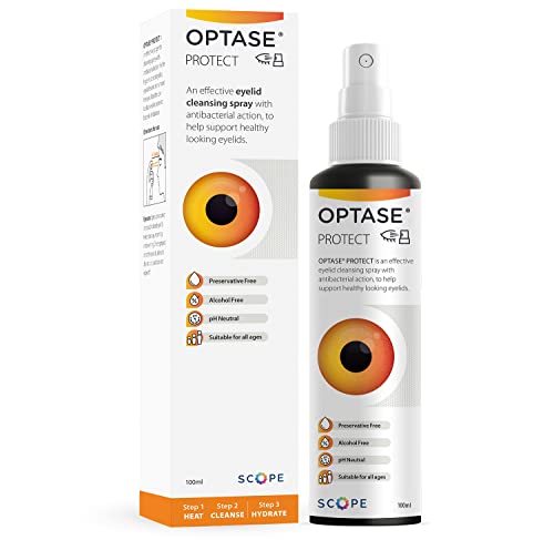 Optase Protect – A Preservative Free, Antibacterial Eye Spray for The Daily Hygiene of Eyelids, Eyelashes and Surrounding Skin - PH Neutral - 100