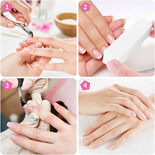 Sibba 10 Pcs Nail Buffer Block Manicure Pedicure Tools Professional White Sanding File Blocks for Smoothing Shaping or Polishing Buffing Natural
