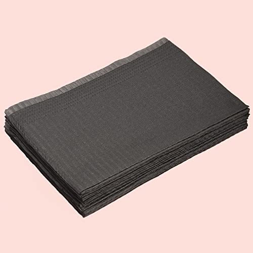 MFUOE 125 Pieces Black Tattoo Table Mats Tattoo Tray Covers Disposable Black Square Pad Scarf Towel for Tattoo (Black)