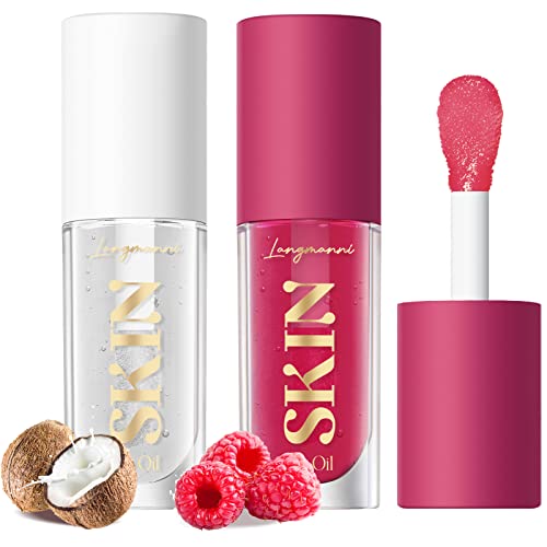 LANGMANNI No-Sticky Lip Gloss/Balm Lip Care,Fruit Flavoured Lip Oil For Dry Lip's Moisturizing Hydrating And Nourishing (Strawberry)