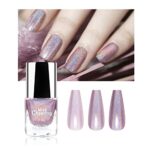 Ownest Laser Nail Polish, Pretty Shiny Mirror Glitter Holographic Long Lasting Nail Polish 7ml -LS06
